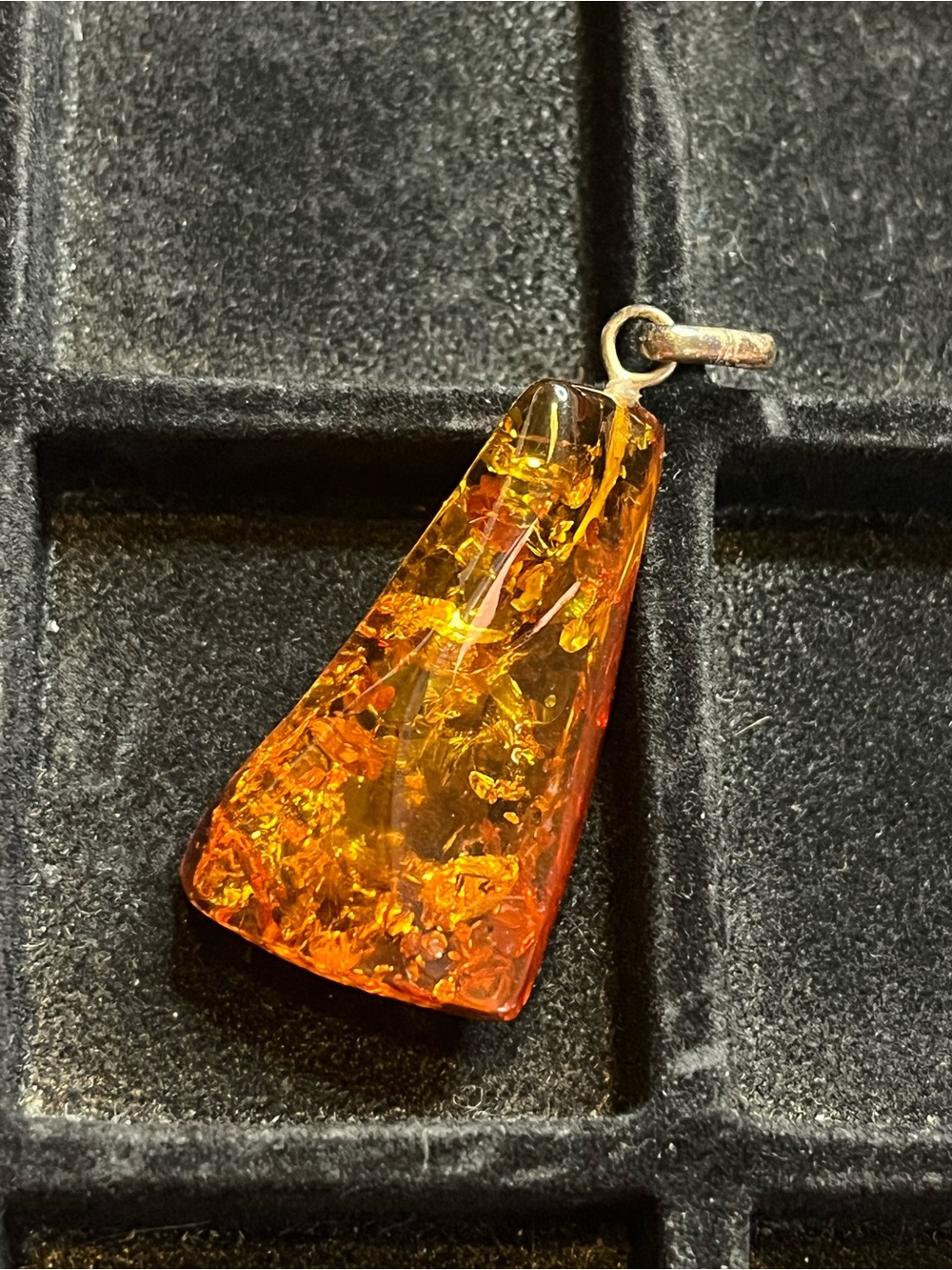 Large natural Baltic amber sterling silver 925 pendant
